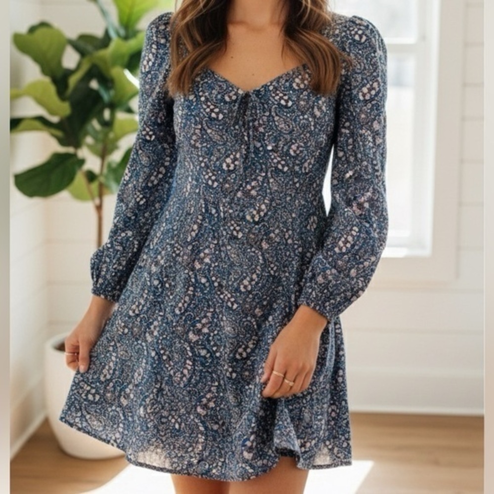 J. CREW Sweetheart Long-Sleeve Mini Dress In Liberty Bourton Bloom Fabric BK980